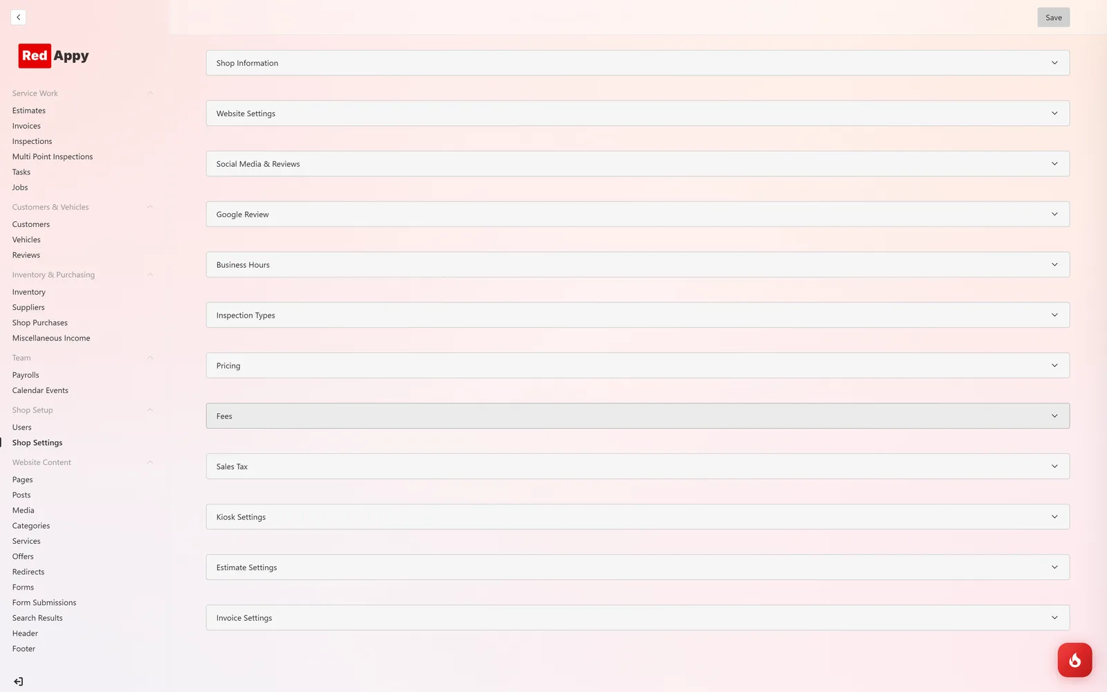 The Kiosk Settings section of Shop Settings with the Allowed IP Addresses list and an Add IP Address button